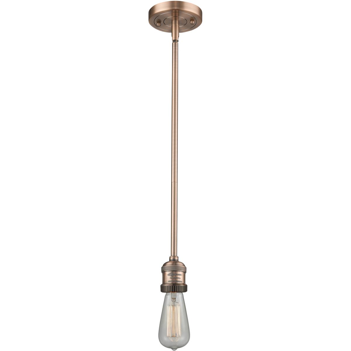 Lighting New York 201S-AC Innovations Lighting Franklin Restoration Bare Bulb 1 Light 2 inch Antique Copper Mini Pendant Ceiling Light 201S-AC - Open