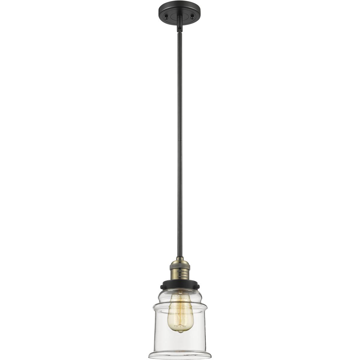 Innovations Lighting 201S-BAB-G182 Franklin Restoration Canton 1 Light 6.5 inch Black Antique Brass Mini Pendant Ceiling Light in Incandescent, Clear,
