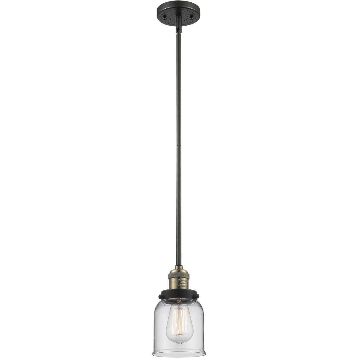 Innovations Lighting 201S-BAB-G52 Franklin Restoration Bell 1 Light 5 inch Black Antique Brass Mini Pendant Ceiling Light in Incandescent, Clear, Fran