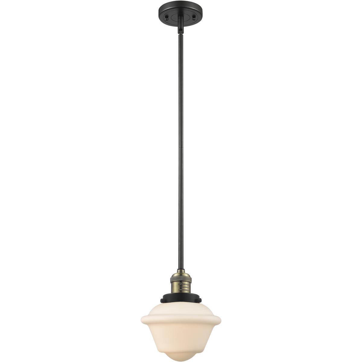 Innovations Lighting 201S-BAB-G531 Franklin Restoration Oxford 1 Light 7.5 inch Black Antique Brass Mini Pendant Ceiling Light in Incandescent, Matte 