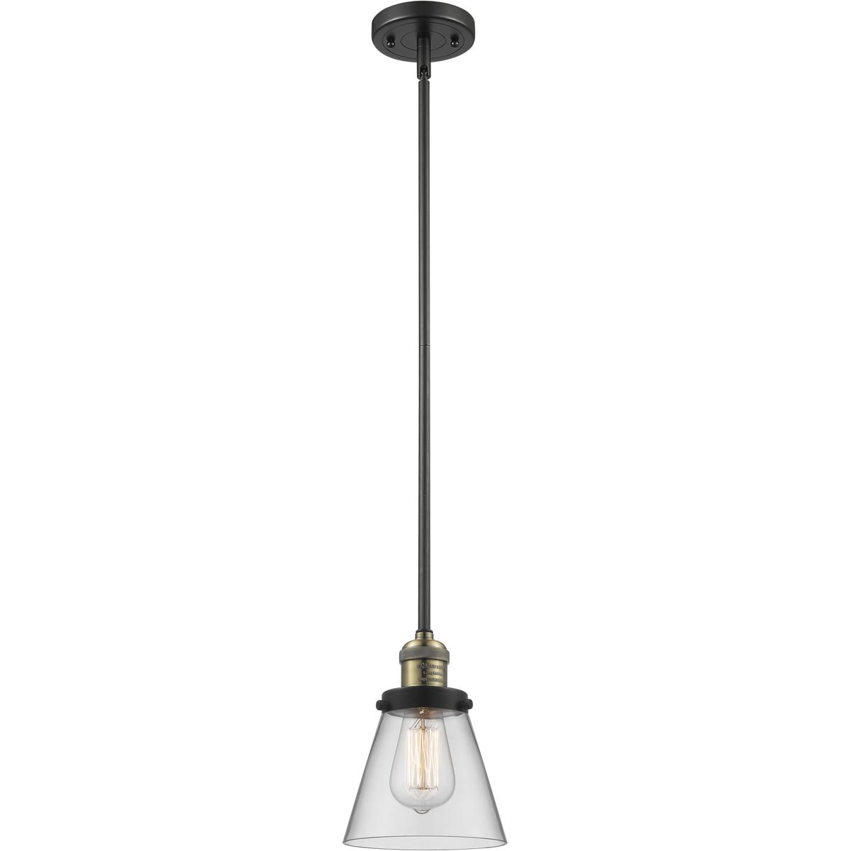 Innovations Lighting 201S-BAB-G62 Franklin Restoration Cone 1 Light 6 inch Black Antique Brass Mini Pendant Ceiling Light in Incandescent, Clear, Fran