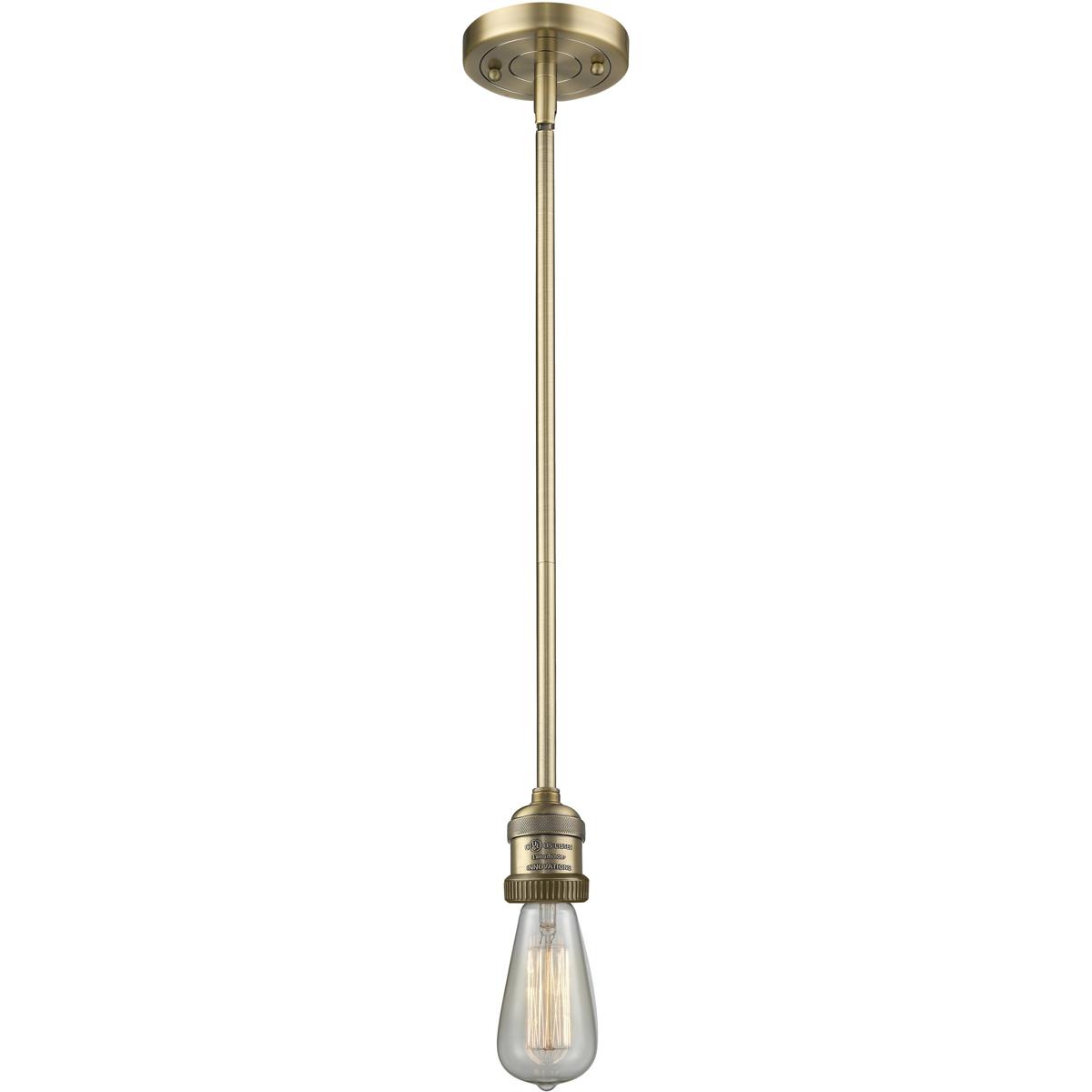 Innovations Lighting 201S-BB Franklin Restoration Bare Bulb 1 Light 2 inch Brushed Brass Mini Pendant Ceiling Light in Incandescent