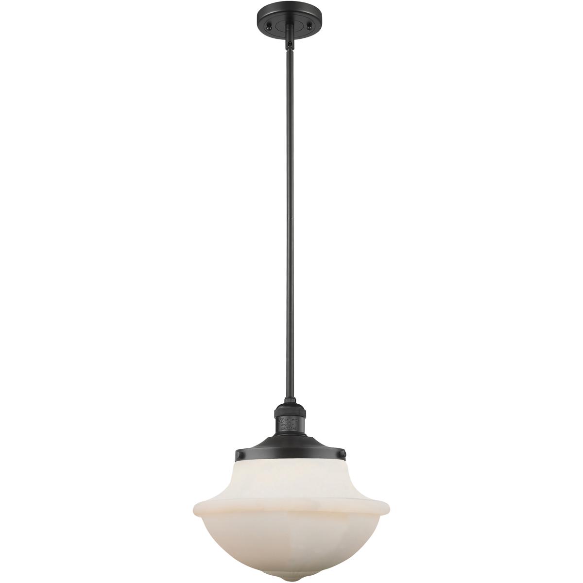 Innovations Lighting 201S-BK-G541 Franklin Restoration Oxford 1 Light 12 inch Matte Black Mini Pendant Ceiling Light in Incandescent, Matte White, Fra