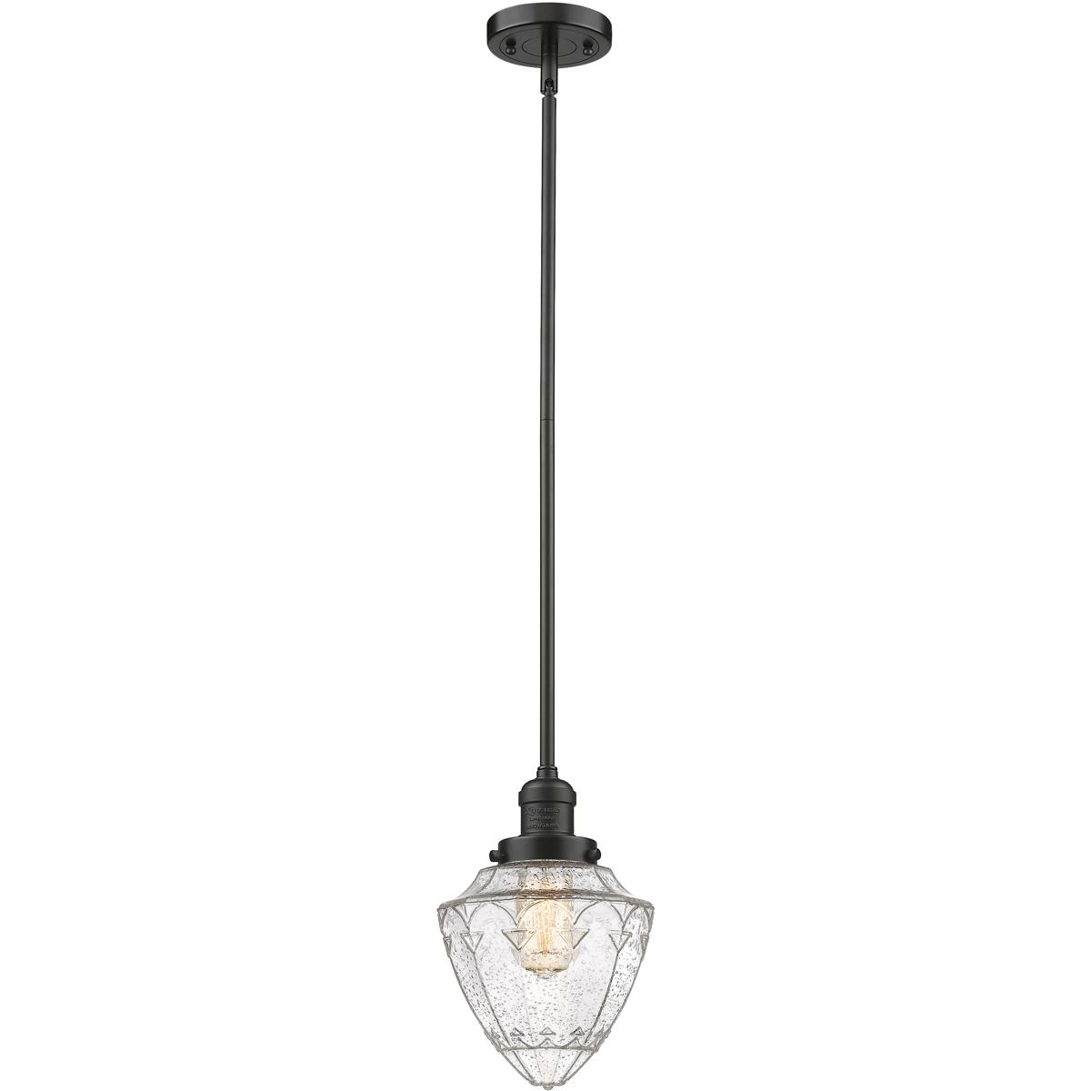 Innovations Lighting 201S-OB-G664-7 Franklin Restoration Bullet 1 Light 7 inch Oil Rubbed Bronze Mini Pendant Ceiling Light in Incandescent, Seedy