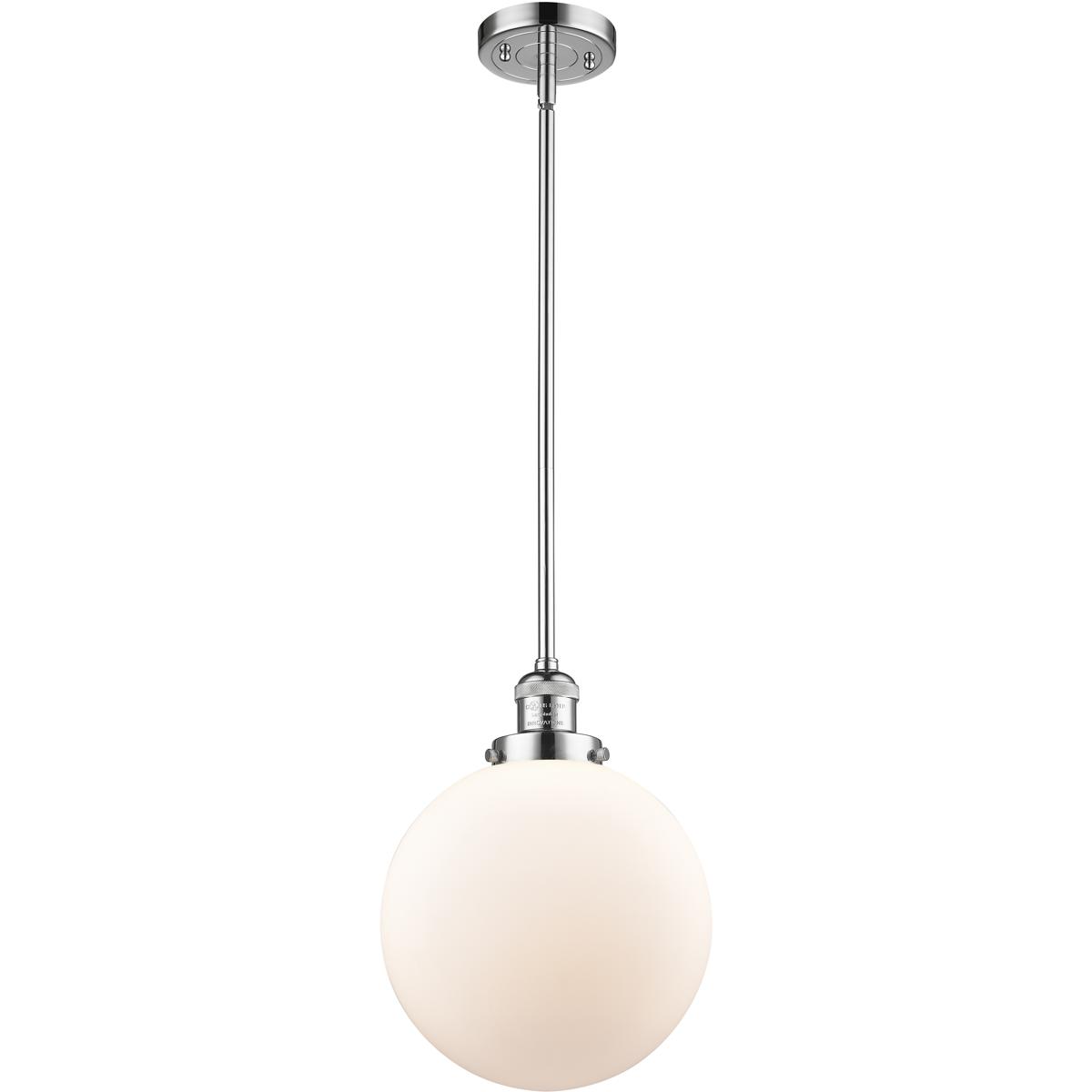 Innovations Lighting 201S-PC-G201-10 Franklin Restoration Beacon 1 Light 10 inch Polished Chrome Mini Pendant Ceiling Light in Incandescent, Matte Whi