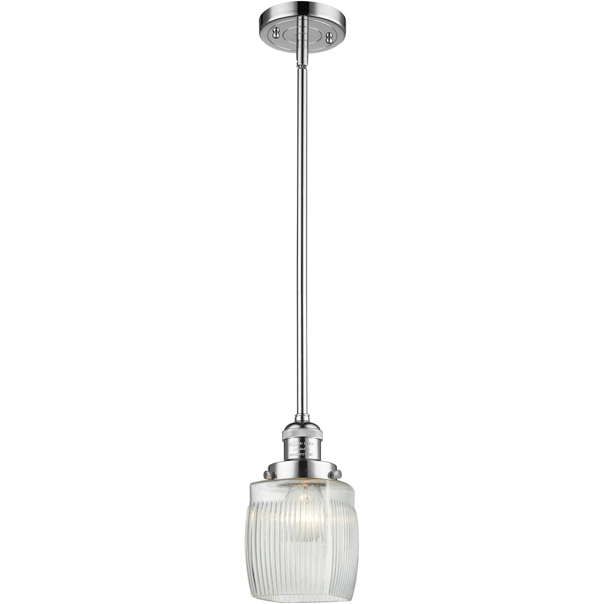 Innovations Lighting 201S-PC-G302-LED Franklin Restoration Colton LED 6 inch Polished Chrome Mini Pendant Ceiling Light, Franklin Restoration