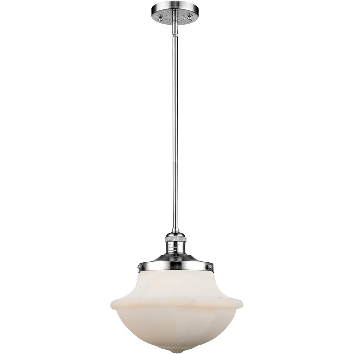 Innovations Lighting 201S-PC-G541 Franklin Restoration Oxford 1 Light 12 inch Polished Chrome Mini Pendant Ceiling Light in Incandescent, Matte White,