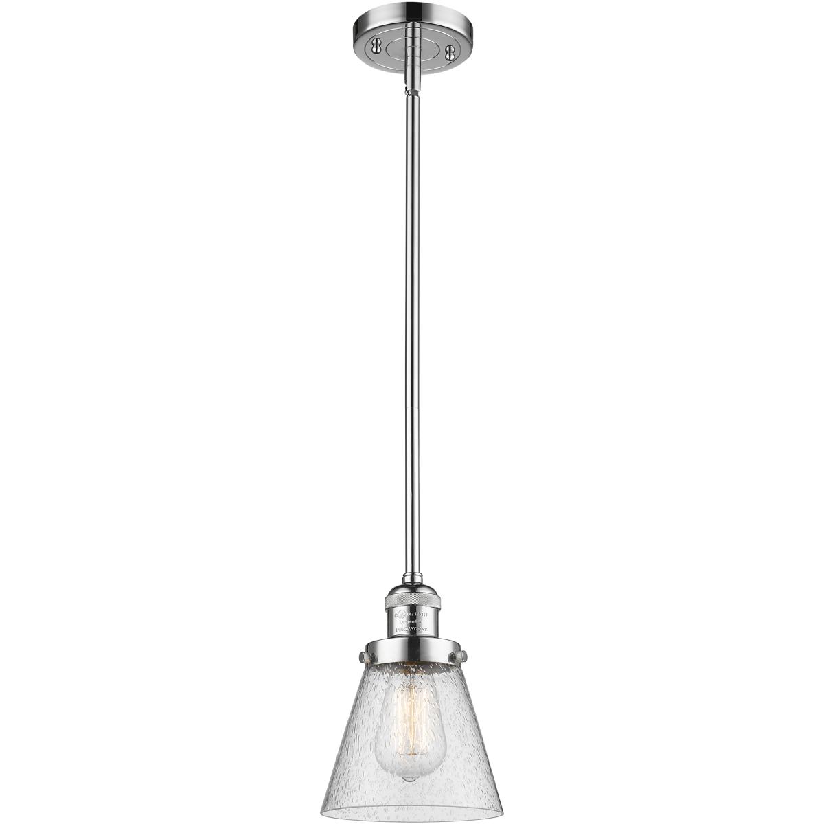 Innovations Lighting 201S-PC-G64 Franklin Restoration Cone 1 Light 6 inch Polished Chrome Mini Pendant Ceiling Light in Incandescent, Seedy, Franklin 
