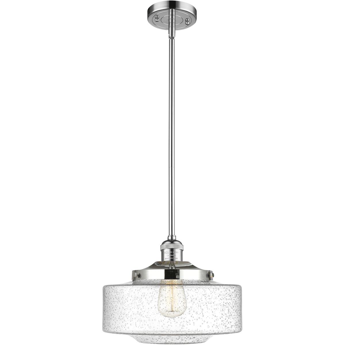 Innovations Lighting 201S-PC-G694-12-LED Franklin Restoration Bridgeton LED 12 inch Polished Chrome Mini Pendant Ceiling Light in Seedy