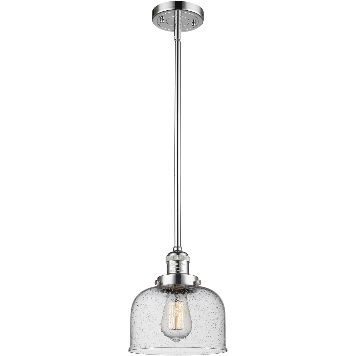 Innovations Lighting 201S-PC-G74 Franklin Restoration Bell 1 Light 8 inch Polished Chrome Mini Pendant Ceiling Light in Incandescent, Seedy, Franklin 
