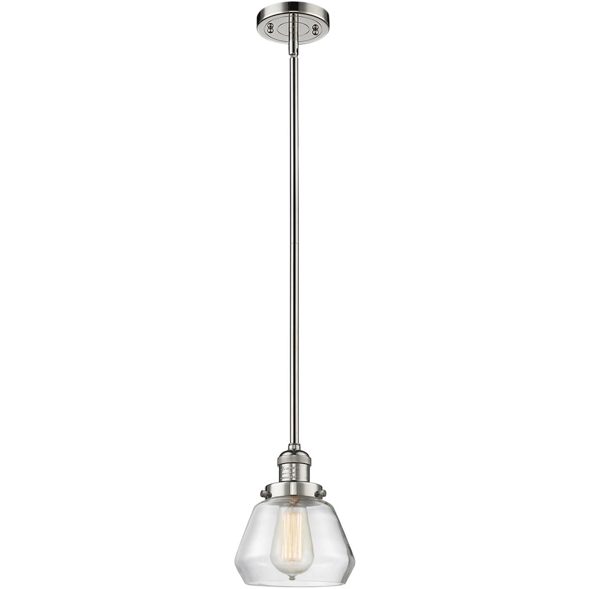 Innovations Lighting 201S-PN-G172 Franklin Restoration Fulton 1 Light 7 inch Polished Nickel Mini Pendant Ceiling Light in Incandescent, Clear, Frankl