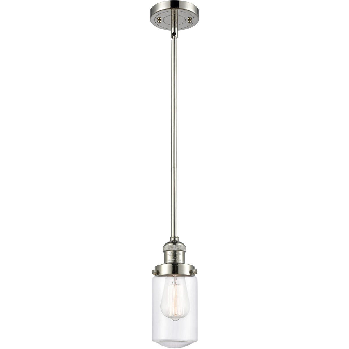 Innovations Lighting 201S-PN-G312-LED Franklin Restoration Dover LED 5 inch Polished Nickel Mini Pendant Ceiling Light in Clear Glass, Franklin Restor