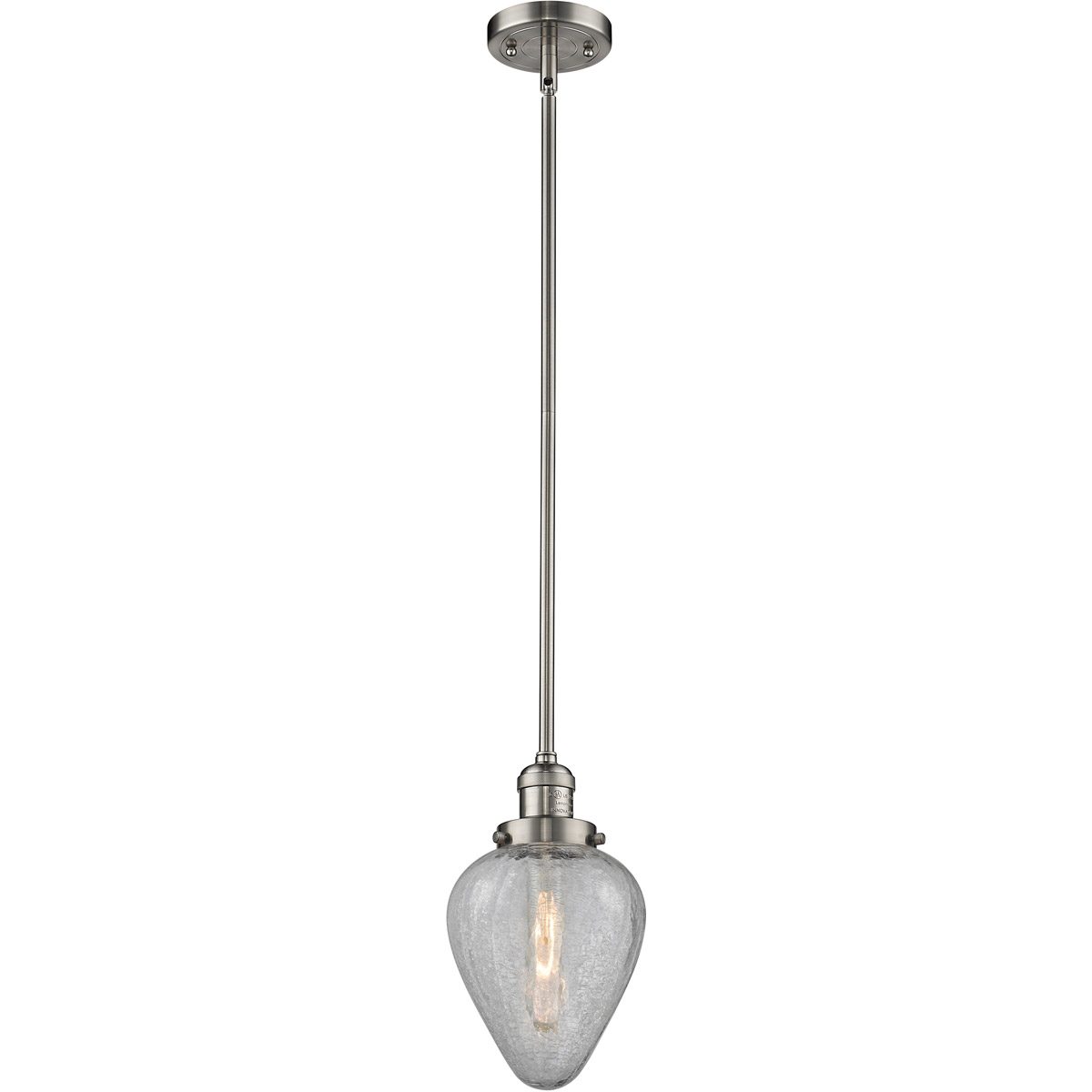 Innovations Lighting 201S-SN-G165 Franklin Restoration Geneseo 1 Light 7 inch Brushed Satin Nickel Mini Pendant Ceiling Light, Franklin Restoration