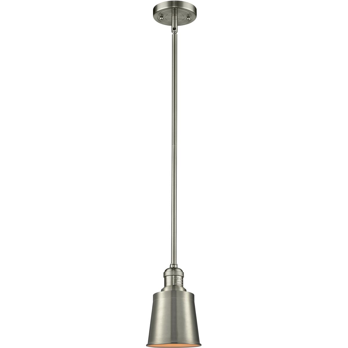 Innovations Lighting 201S-SN-M9-SN-LED Franklin Restoration Addison LED 5 inch Brushed Satin Nickel Mini Pendant Ceiling Light, Franklin Restoration