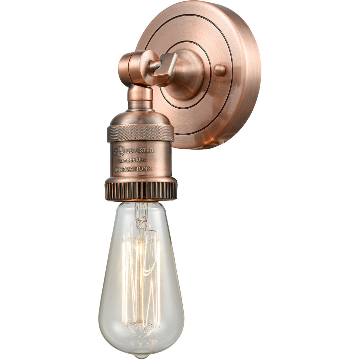 Innovations Lighting 202ADA-AC-LED Franklin Restoration Bare Bulb LED 4.5 inch Antique Copper ADA Sc