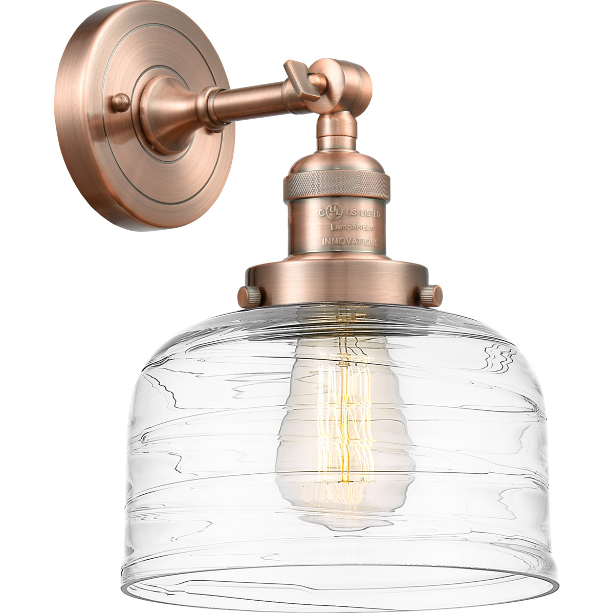 Innovations Lighting 203-AC-G713 Franklin Restoration Bell 1 Light 8 inch Antique Copper Sconce Wall Light