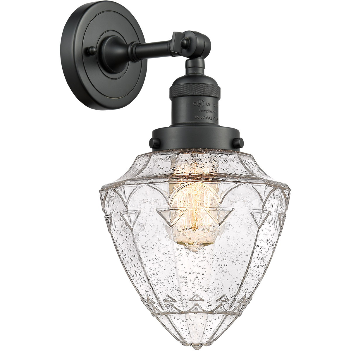 Innovations Lighting 203-BK-G664-7 Franklin Restoration Bullet 1 Light 7 inch Matte Black Sconce Wall Light