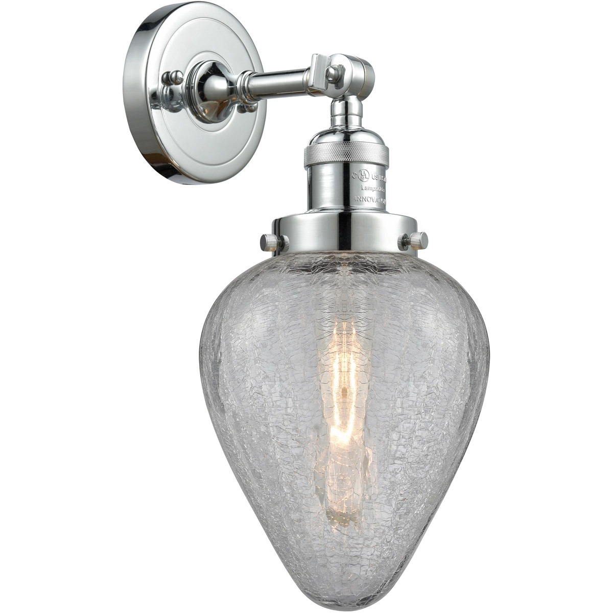 Innovations Lighting 203-PC-G165-LED Franklin Restoration Geneseo LED 7 inch Polished Chrome Sconce Wall Light, Franklin Restoration