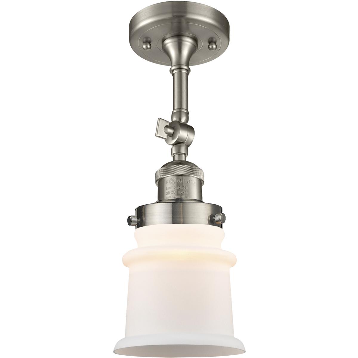 Innovations Lighting 203-SN-G181S Franklin Restoration Small Canton 1 Light 7 inch Brushed Satin Nickel Sconce Wall Light in Matte White Glass, Frankl