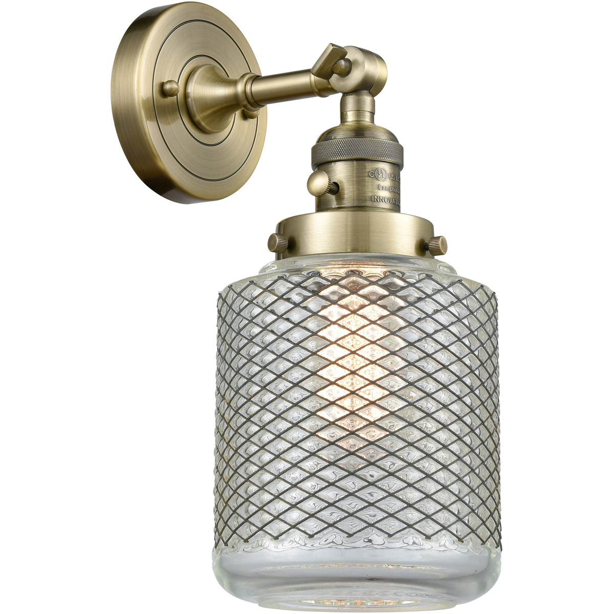 Innovations Lighting 203SW-AB-G262-LED Franklin Restoration Stanton LED 6 inch Antique Brass Sconce Wall Light, Franklin Restoration
