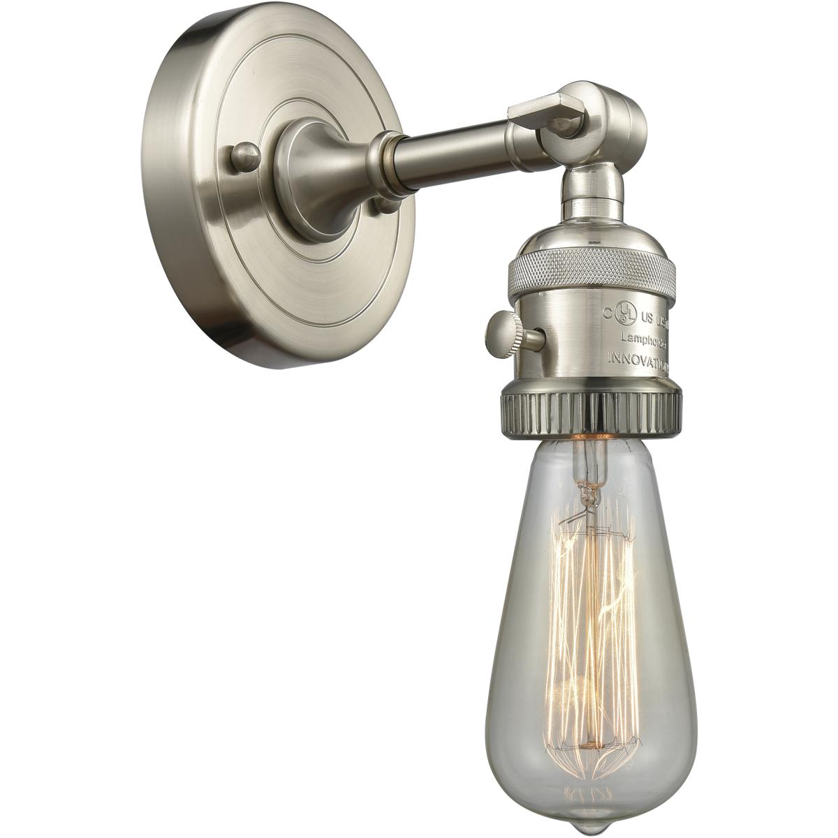 Innovations Lighting 203SWBP-SN Franklin Restoration Bare Bulb 1 Light 5 inch Brushed Satin Nickel Sconce Wall Light