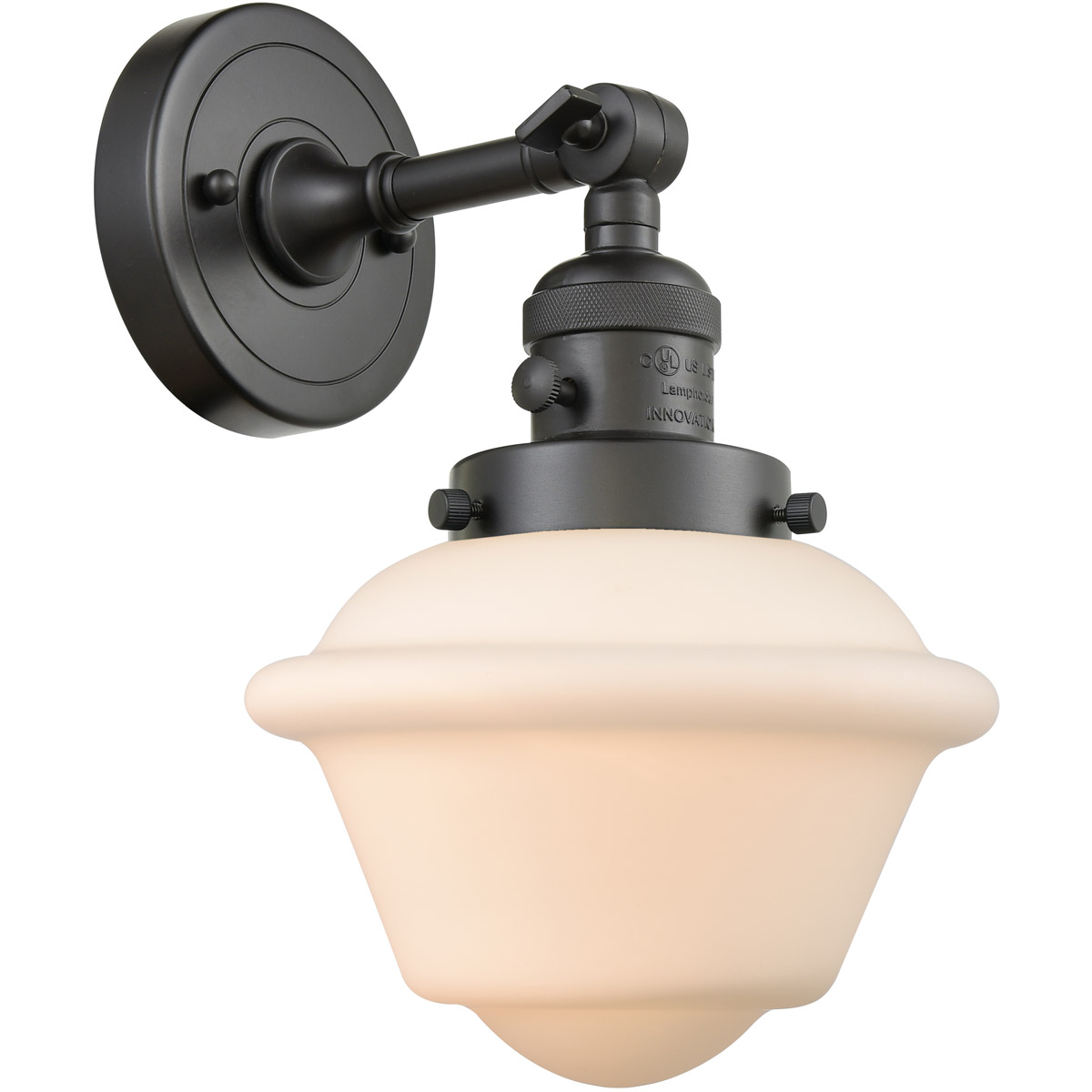 Innovations Lighting 203SW-OB-G531-LED Franklin Restoration Small Oxford LED 7.5 inch Oil Rubbed Bronze Sconce Wall Light, Franklin Restoration