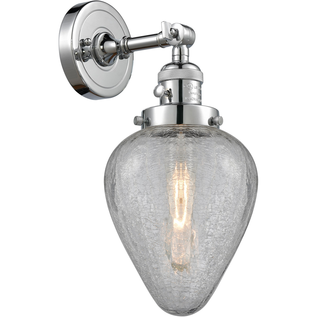 Innovations Lighting 203SW-PC-G165 Franklin Restoration Geneseo 1 Light 7 inch Polished Chrome Sconce Wall Light, Franklin Restoration