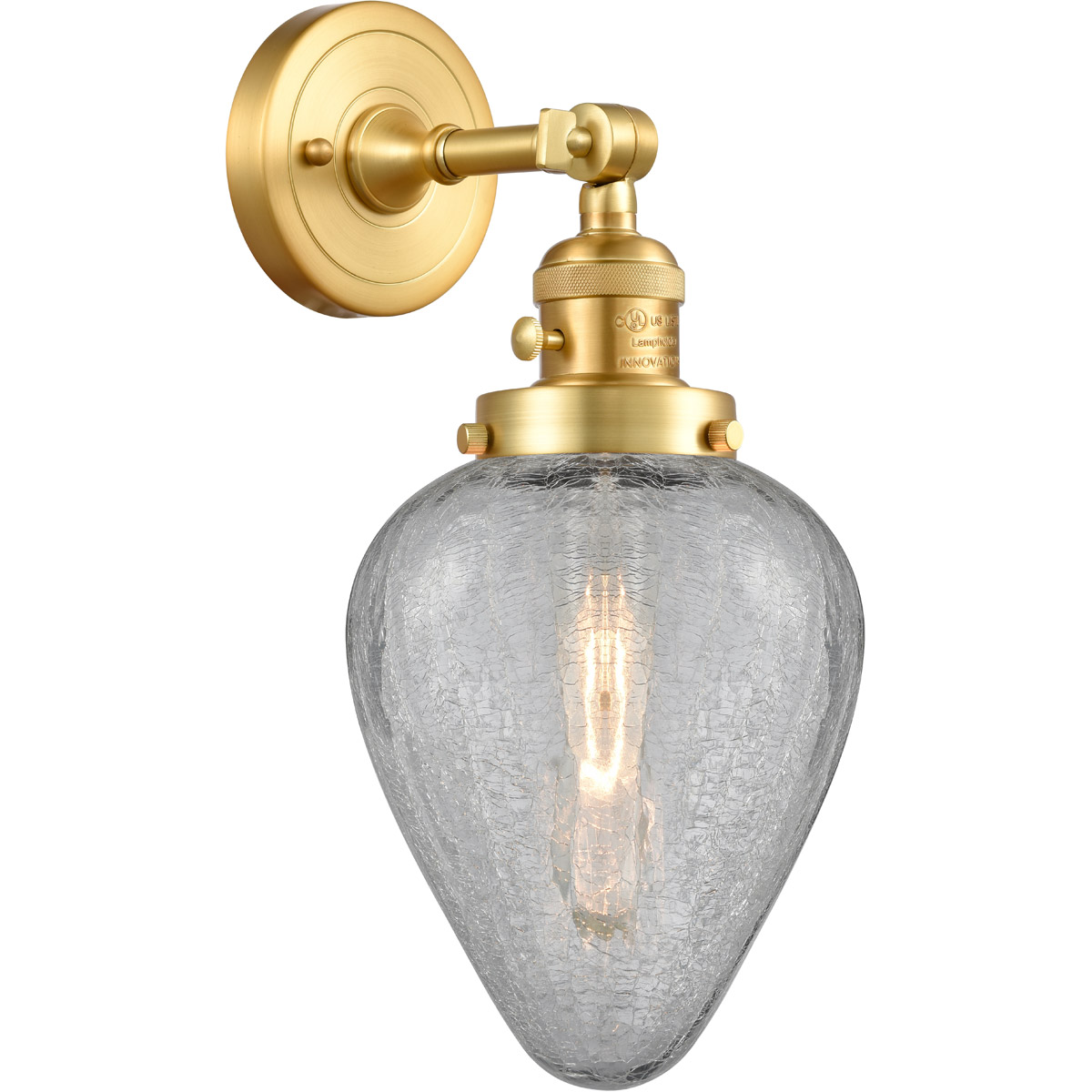 Innovations Lighting 203SW-SG-G165 Franklin Restoration Geneseo 1 Light 7 inch Satin Gold Sconce Wall Light, Franklin Restoration