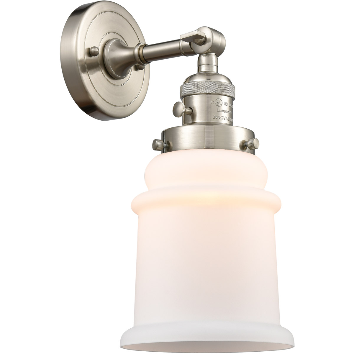 Innovations Lighting 203SW-SN-G181-LED Franklin Restoration Canton LED 7 inch Brushed Satin Nickel Sconce Wall Light, Franklin Restoration