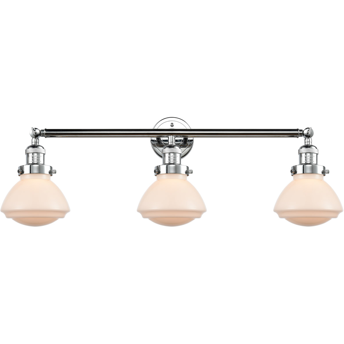 Innovations Lighting 205-PC-G321 Franklin Restoration Olean 3 Light 31 inch Polished Chrome Bath Vanity Light Wall Light in Matte White Glass, Frankli