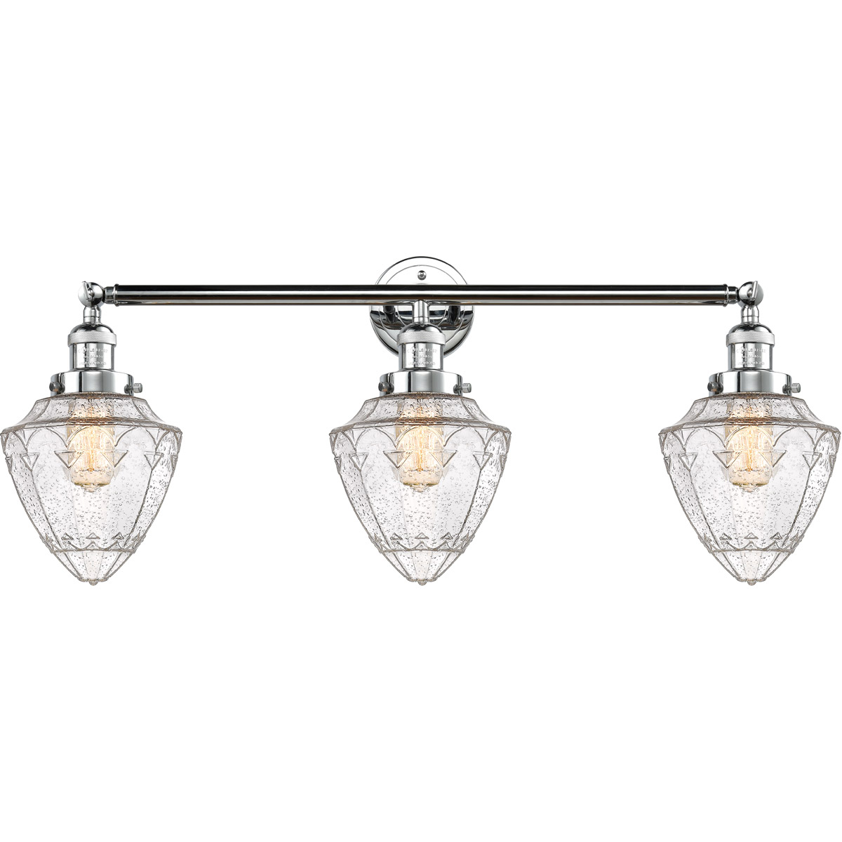 Innovations Lighting 205-PC-G664-7 Franklin Restoration Bullet 3 Light 34 inch Polished Chrome Bath Vanity Light Wall Light