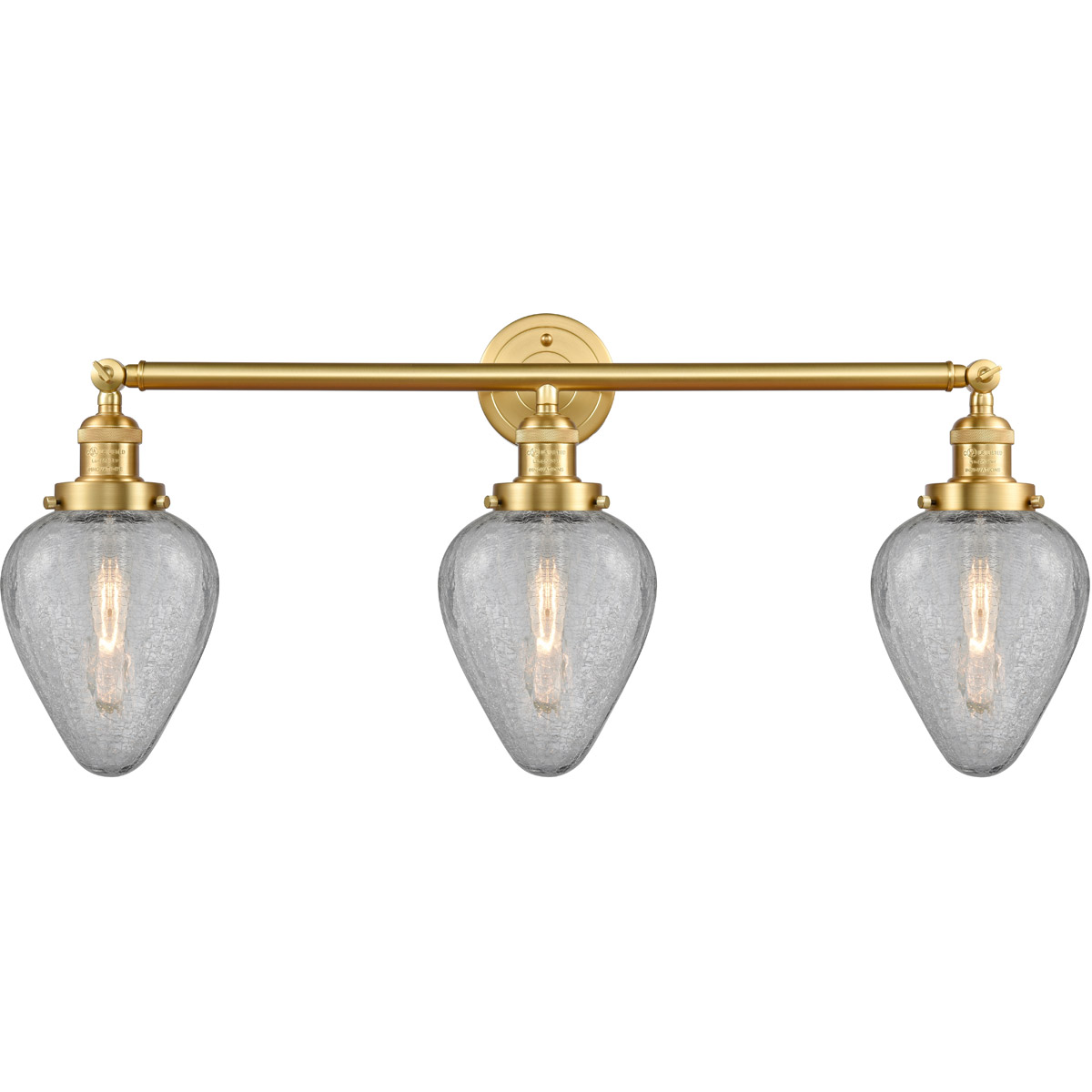 Innovations Lighting 205-SG-G165-LED Franklin Restoration Geneseo LED 32 inch Satin Gold Bath Vanity Light Wall Light, Franklin Restoration