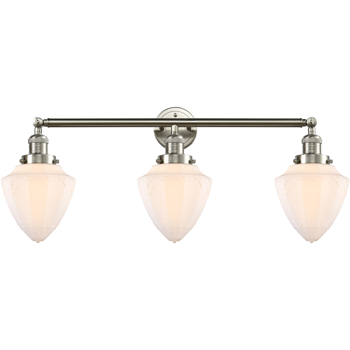 Innovations Lighting 205-SN-G661-7-LED Franklin Restoration Bullet LED 34 inch Brushed Satin Nickel Bath Vanity Light Wall Light