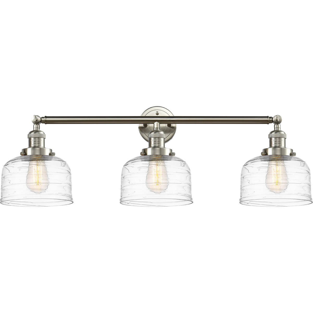 Innovations Lighting 205-SN-G713 Franklin Restoration Bell 3 Light 32 inch Brushed Satin Nickel Bath Vanity Light Wall Light