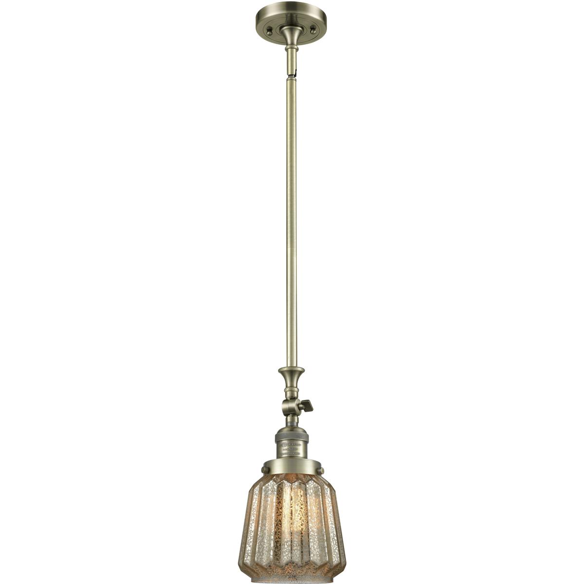 Innovations Lighting 206-AB-G146 Franklin Restoration Chatham 1 Light 6 inch Antique Brass Mini Pendant Ceiling Light in Incandescent, Mercury, Frankl