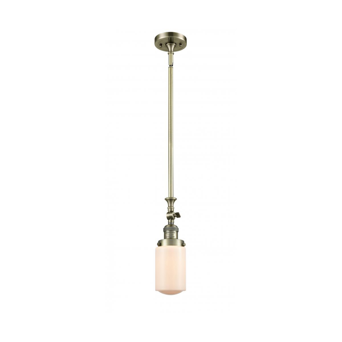 Innovations Lighting 206-AB-G311-LED Franklin Restoration Dover LED 5 inch Antique Brass Mini Pendant Ceiling Light in Matte White Glass, Franklin Res