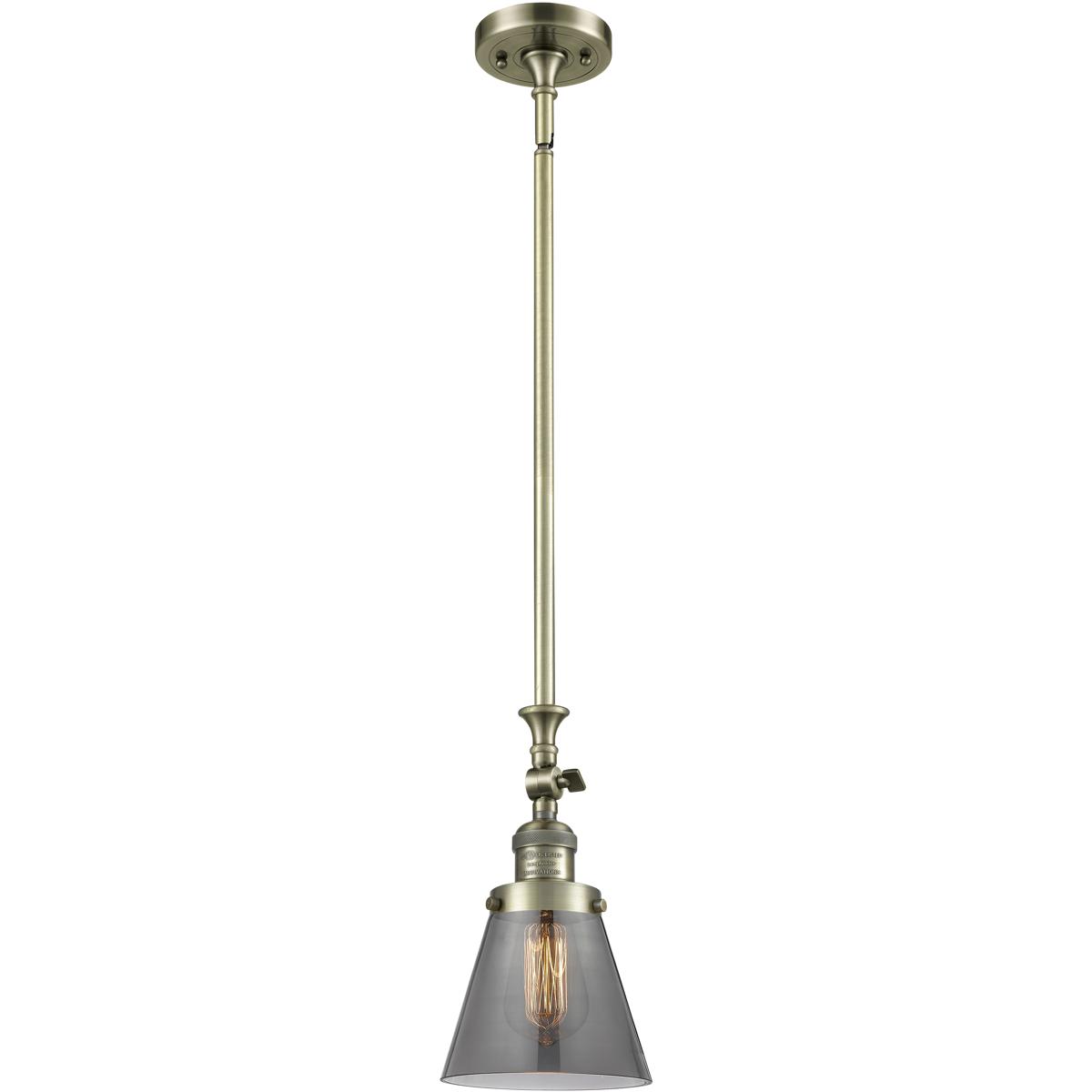 Innovations Lighting 206-AB-G63 Franklin Restoration Cone 1 Light 6 inch Antique Brass Mini Pendant Ceiling Light in Incandescent, Plated Smoke, Frank