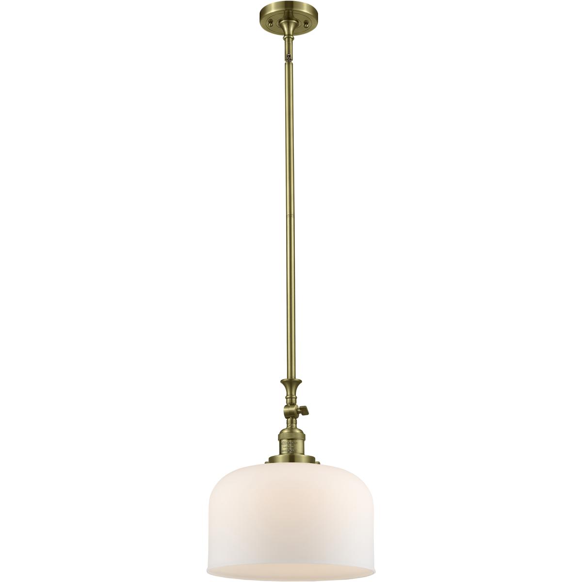 Innovations Lighting 206-AB-G71-L Franklin Restoration Bell 1 Light 12 inch Antique Brass Mini Pendant Ceiling Light in Incandescent, Matte White, Fra