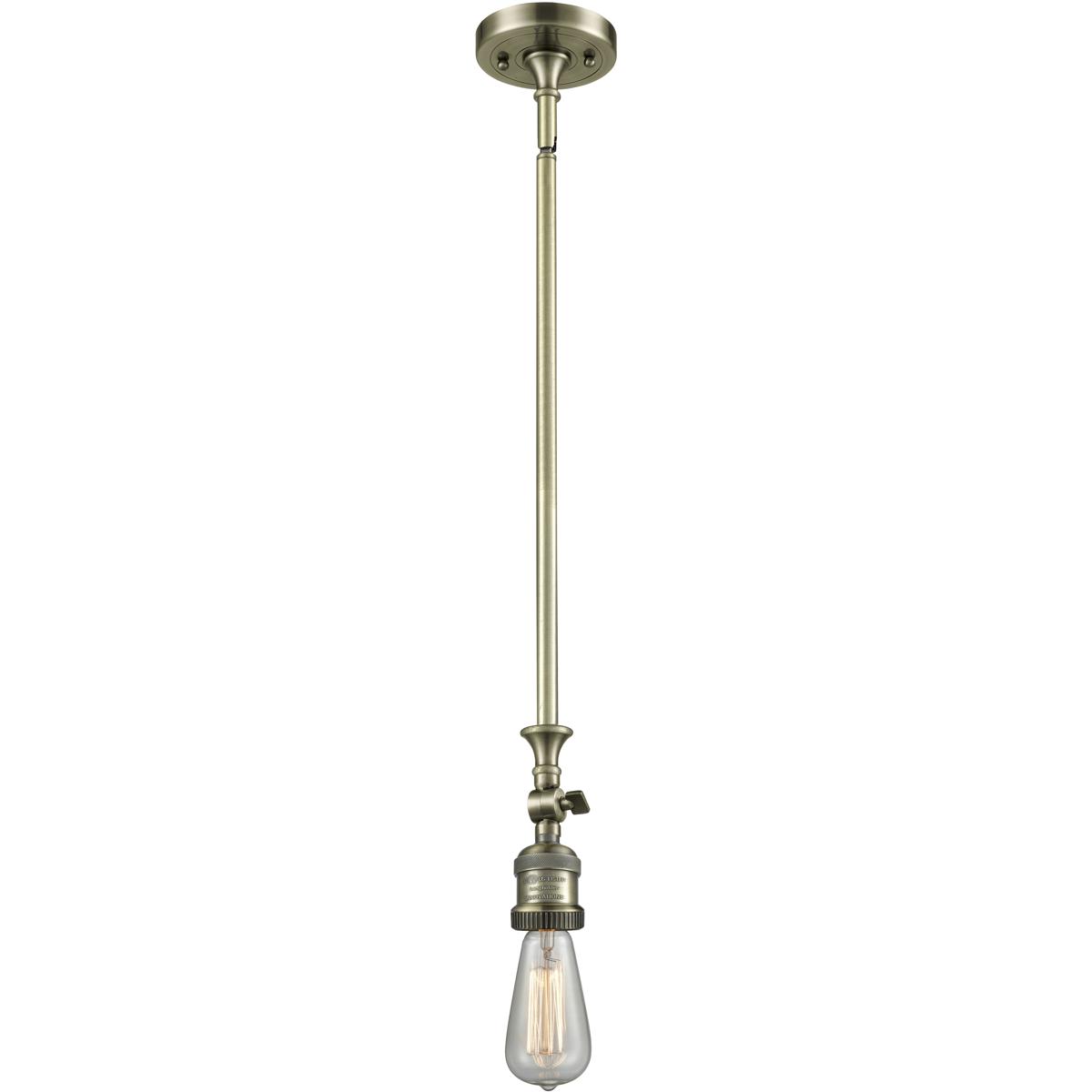 Innovations Lighting 206-AB-LED Franklin Restoration Bare Bulb LED 4 inch Antique Brass Mini Pendant Ceiling Light
