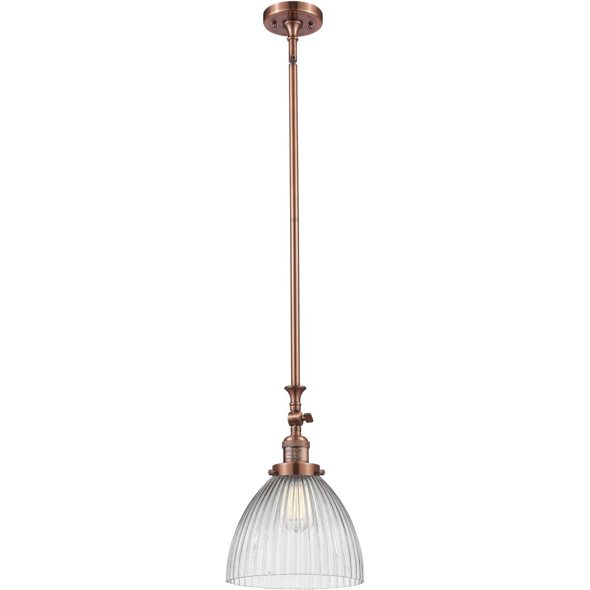 Innovations Lighting 206-AC-G222 Franklin Restoration Seneca Falls 1 Light 9.5 inch Antique Copper Mini Pendant Ceiling Light in Incandescent, Frankli