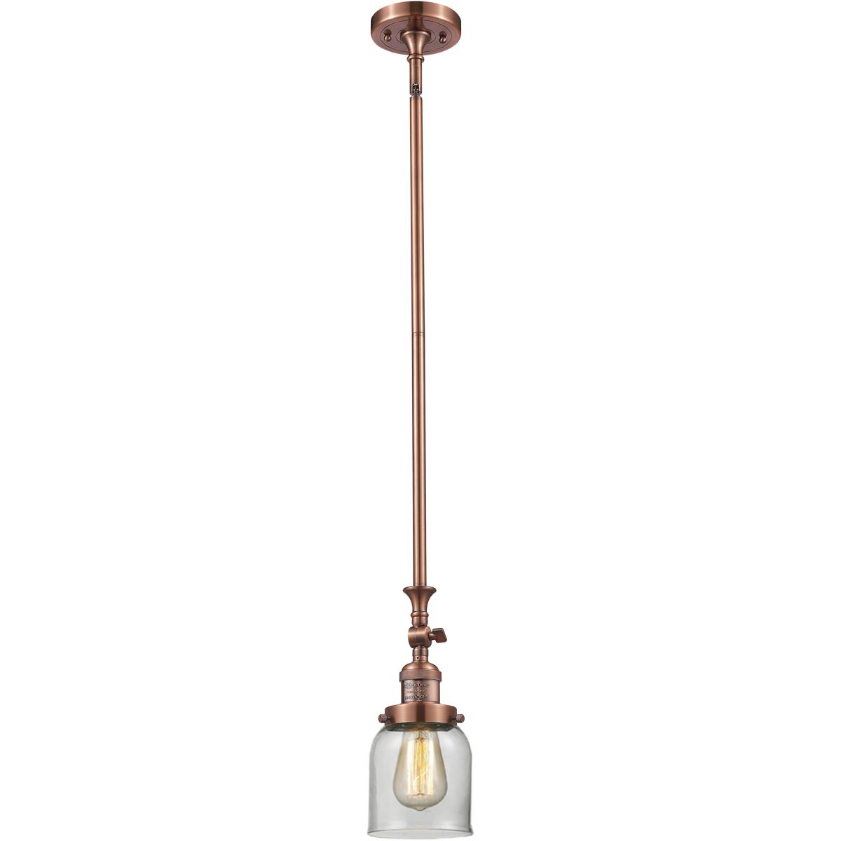 Innovations Lighting 206-AC-G52 Franklin Restoration Bell 1 Light 5 inch Antique Copper Mini Pendant Ceiling Light in Incandescent, Clear, Franklin Re