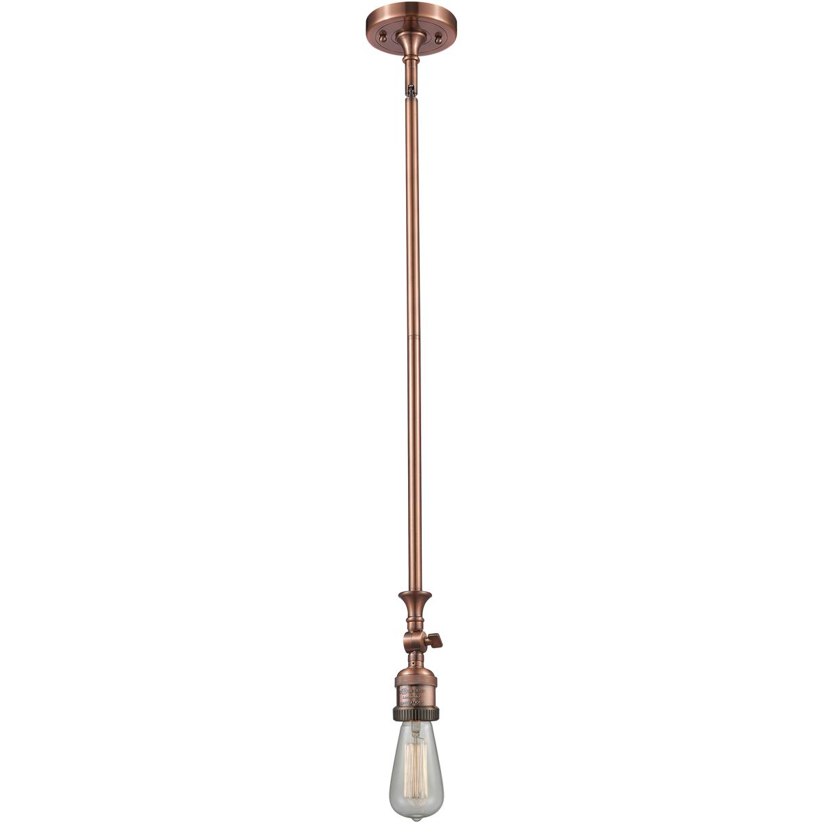 Innovations Lighting 206-AC-LED Franklin Restoration Bare Bulb LED 4 inch Antique Copper Mini Pendant Ceiling Light