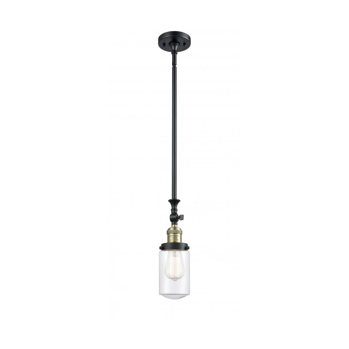 Innovations Lighting 206-BAB-G312-LED Franklin Restoration Dover LED 5 inch Black Antique Brass Mini Pendant Ceiling Light in Clear Glass, Franklin Re