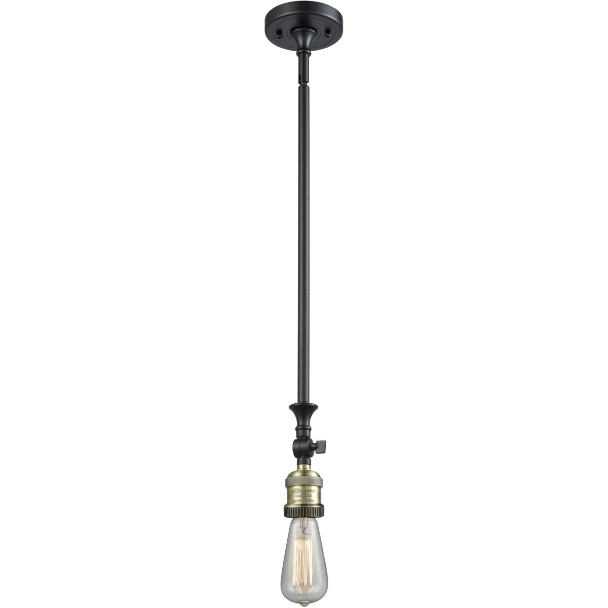 Innovations Lighting 206-BAB-LED Franklin Restoration Bare Bulb LED 4 inch Black Antique Brass Mini Pendant Ceiling Light