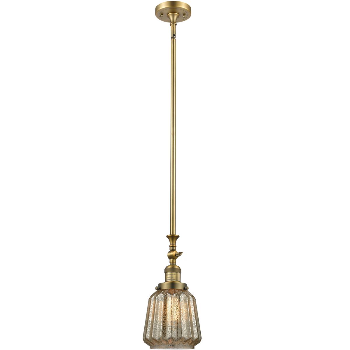 Innovations Lighting 206-BB-G146-LED Franklin Restoration Chatham LED 6 inch Brushed Brass Mini Pendant Ceiling Light in Mercury, Franklin Restoration