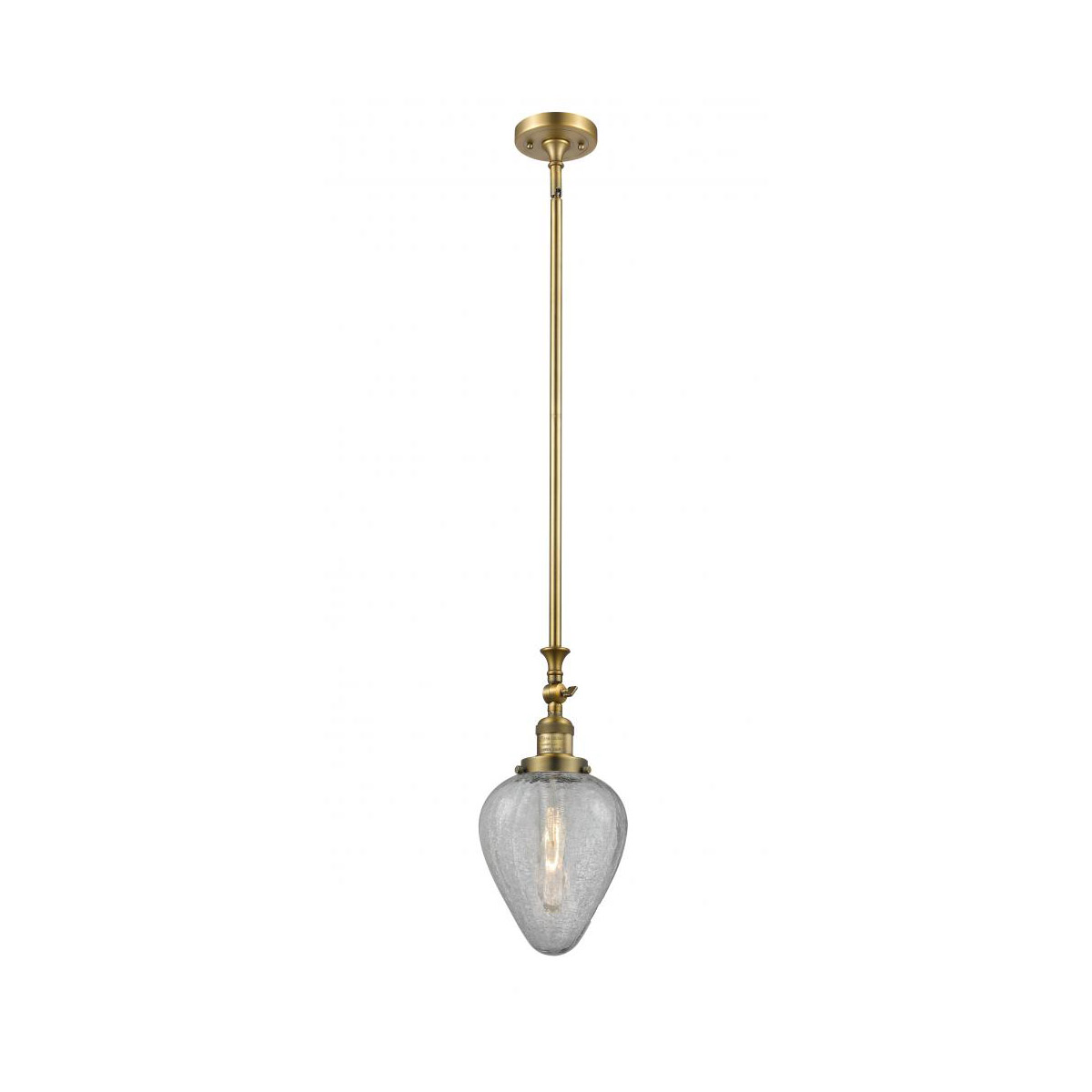 Innovations Lighting 206-BB-G165 Franklin Restoration Geneseo 1 Light 7 inch Brushed Brass Mini Pendant Ceiling Light, Franklin Restoration