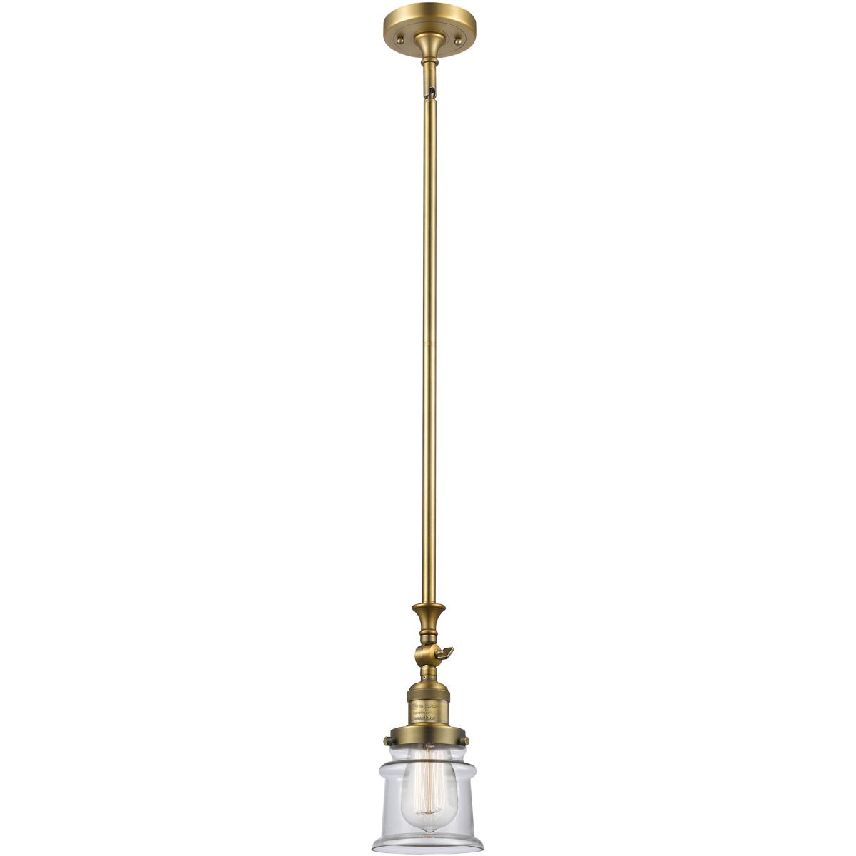 Innovations Lighting 206-BB-G182S-LED Franklin Restoration Canton LED 6.5 inch Brushed Brass Mini Pendant Ceiling Light in Clear, Franklin Restoration