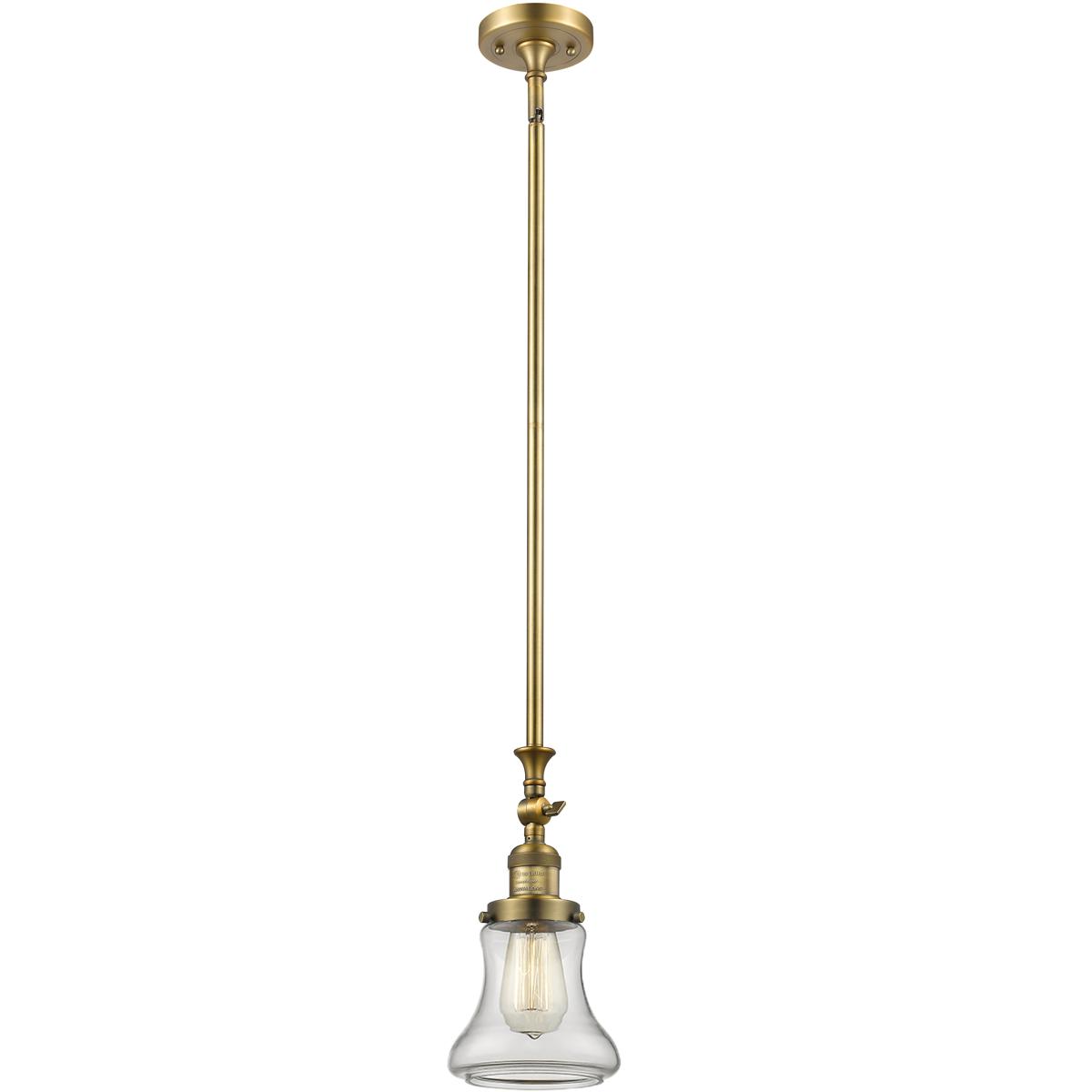 Innovations Lighting 206-BB-G192-LED Franklin Restoration Bellmont LED 6.5 inch Brushed Brass Mini Pendant Ceiling Light in Clear, Franklin Restoratio