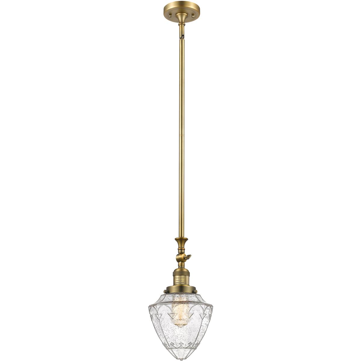 Innovations Lighting 206-BB-G664-7 Franklin Restoration Bullet 1 Light 7 inch Brushed Brass Mini Pendant Ceiling Light in Incandescent, Seedy