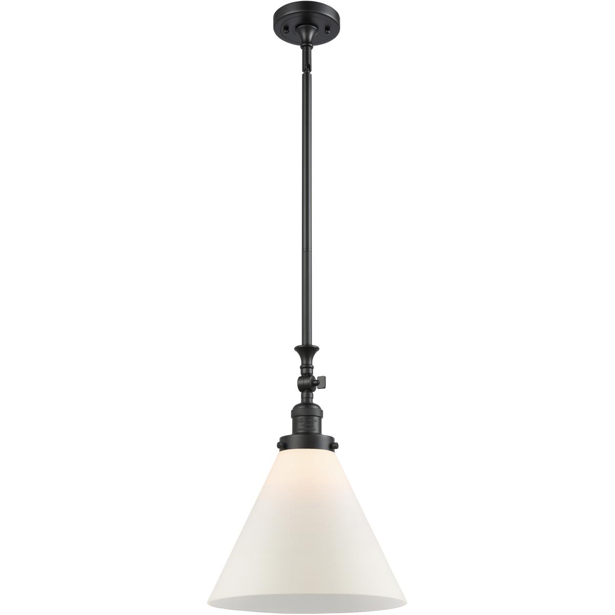 Innovations Lighting 206-BK-G41-L Franklin Restoration Cone 1 Light 12 inch Matte Black Mini Pendant Ceiling Light in Incandescent, Matte White, Frank